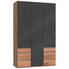 DREHTÜRENSCHRANK in Grau, Eichefarben  - Chromfarben/Eichefarben, Modern, Glas/Holzwerkstoff (150/236/58cm) - MID.YOU
