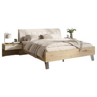 BETTANLAGE - Eiche Bianco/Champagner, KONVENTIONELL, Glas/Textil (180/200cm) - Dieter Knoll