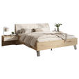 BETTANLAGE - Eiche Bianco/Champagner, KONVENTIONELL, Glas/Textil (180/200cm) - Dieter Knoll