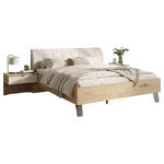 BETTANLAGE - Eiche Bianco/Champagner, KONVENTIONELL, Glas/Textil (180/200cm) - Dieter Knoll
