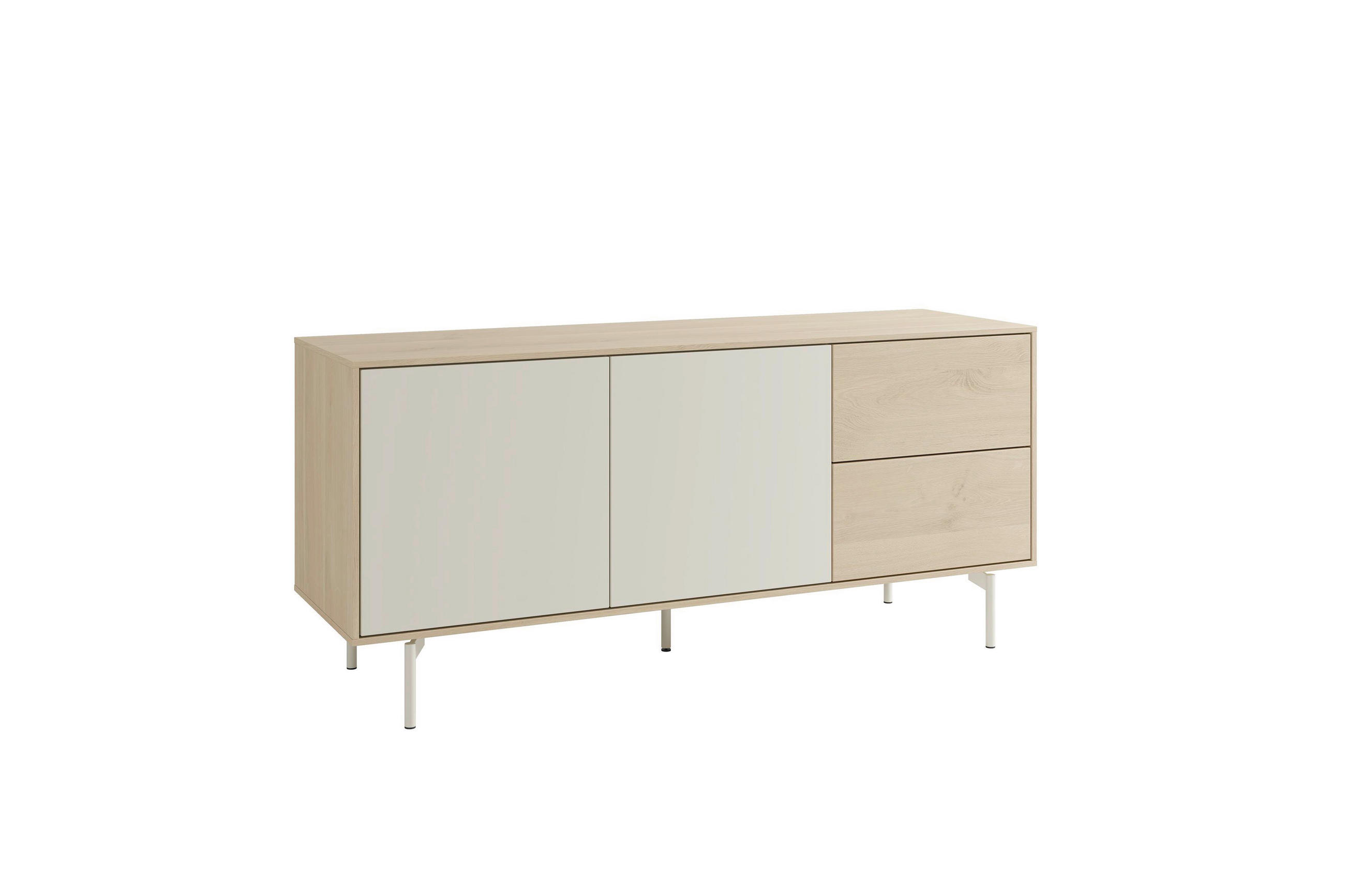 SIDEBOARD LABOE 149/67/41 cm 2 Schublade(n)  - Eiche Bianco/Seidengrau, MODERN, Holzwerkstoff (149/67/41cm) - Schöner Wohnen