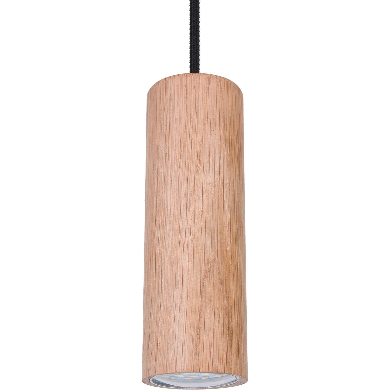 HÄNGELEUCHTE Madera - Eiche 52/90-140 cm   - Schwarz/Naturfarben, Natur, Holz (52/90-140cm)