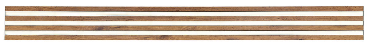 LED-DECKENLEUCHTE Hayden 150/14/6 cm  - Dunkelbraun/Opal, Design, Holzwerkstoff/Kunststoff (150/14/6cm) - Globo