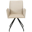 ARMLEHNSTUHL  in Stahl Mikrofaser, Webstoff  - Hellbraun/Beige, Design, Textil/Metall (49/91/60cm) - Moderano