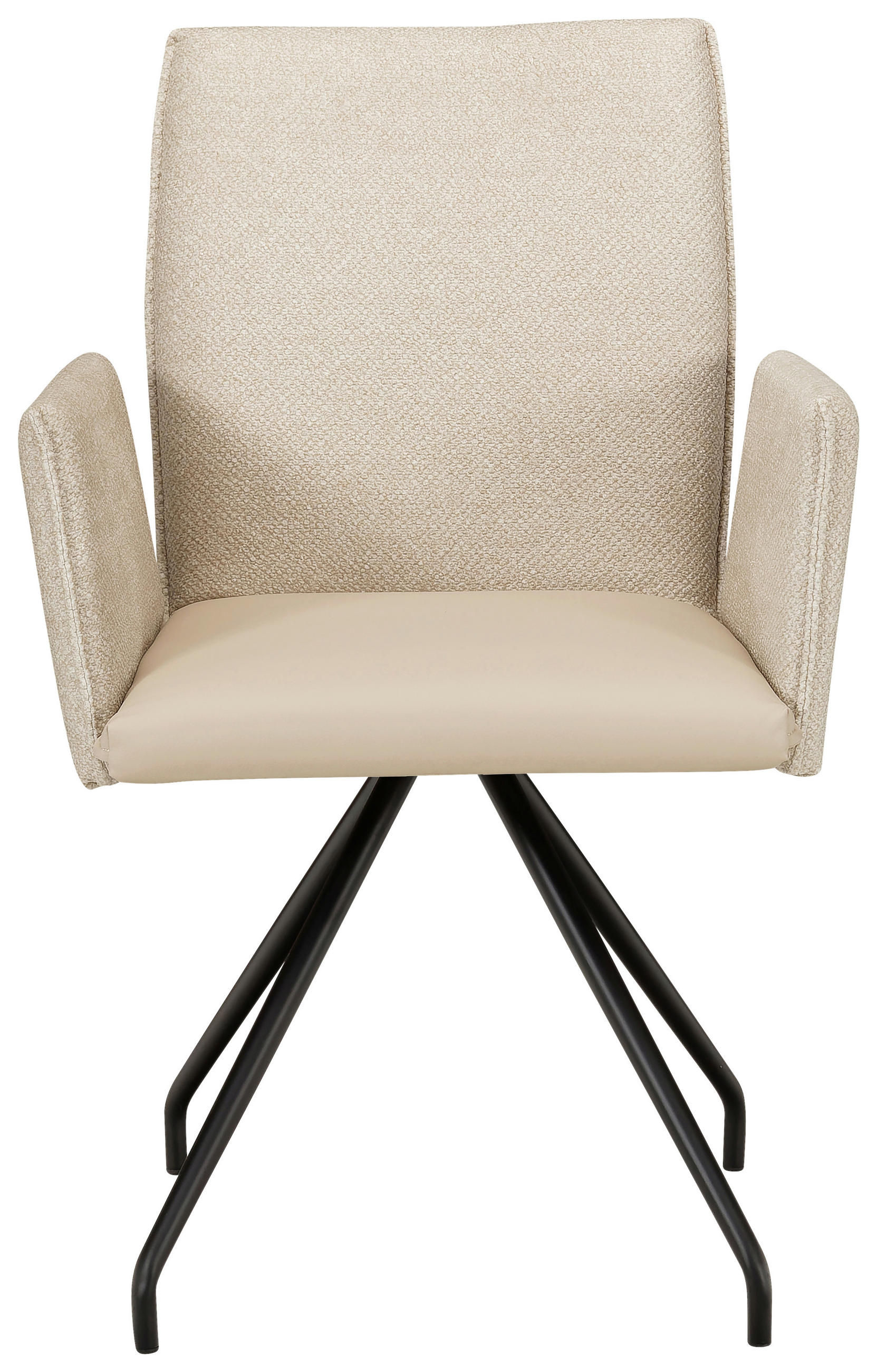ARMLEHNSTUHL  in Stahl Mikrofaser, Webstoff  - Hellbraun/Beige, Design, Textil/Metall (49/91/60cm) - Moderano