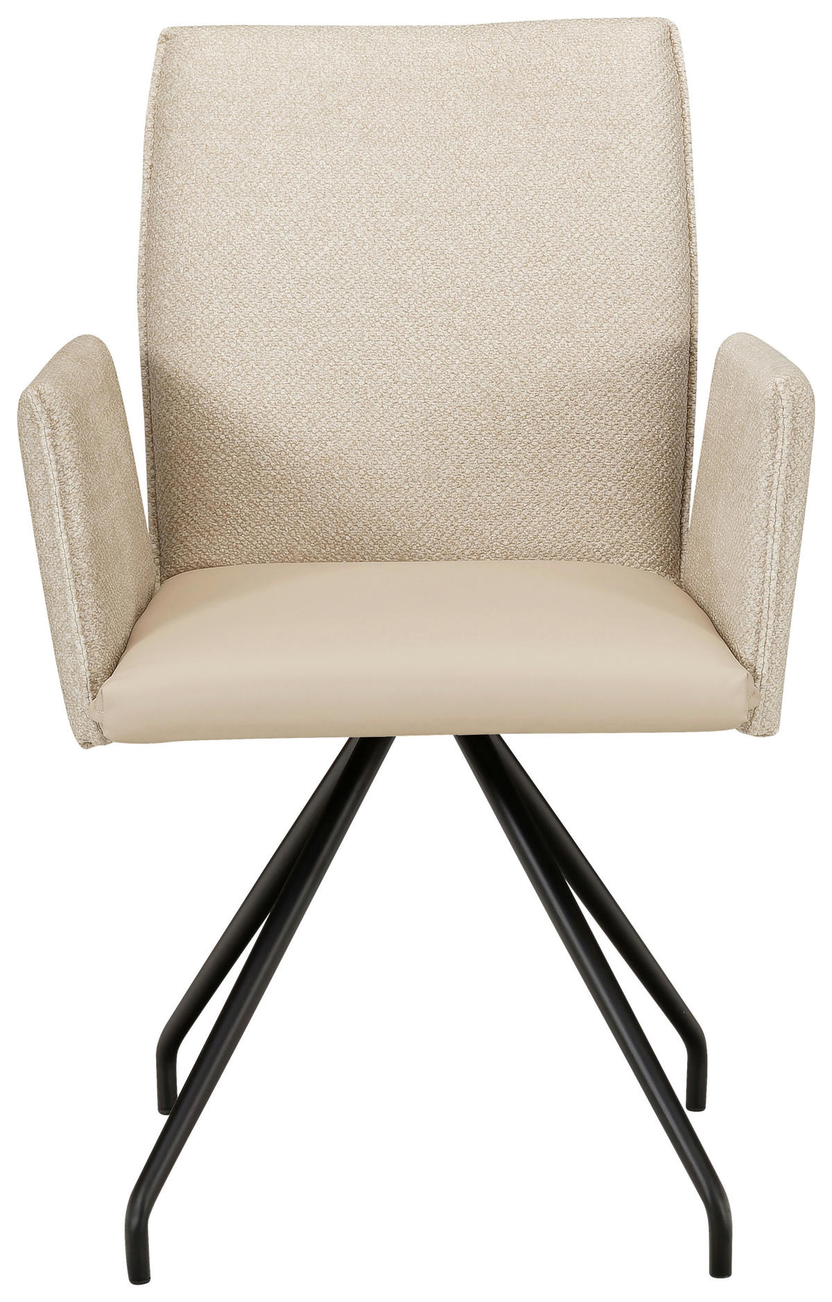 ARMLEHNSTUHL  in Stahl Mikrofaser, Webstoff  - Hellbraun/Beige, Design, Textil/Metall (49/91/60cm) - Moderano