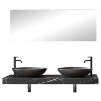BADEZIMMER 6-teilig  in 160,3 cm  - Schwarz, MODERN, Keramik/Holzwerkstoff (160,3cm) - Celina Home