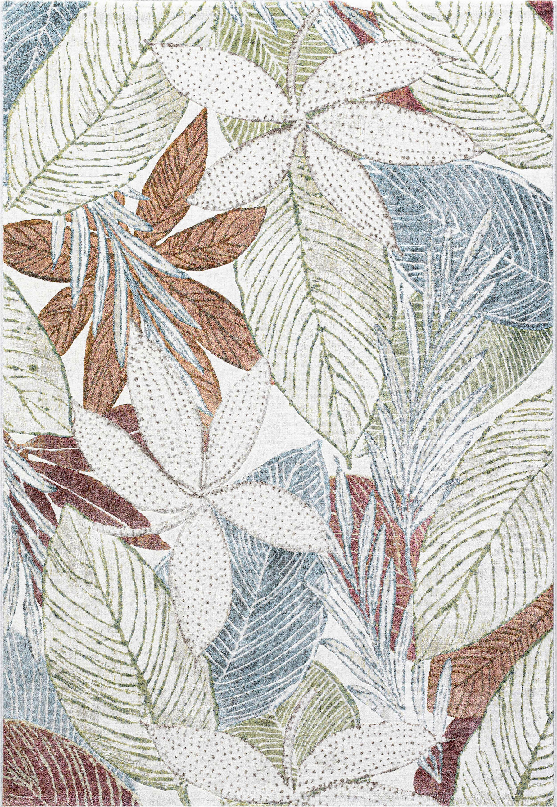WEBTEPPICH 133/195 cm Catania Creme, Hellgrün, Hellbraun  - Hellbraun/Creme, Trend, Textil (133/195cm)