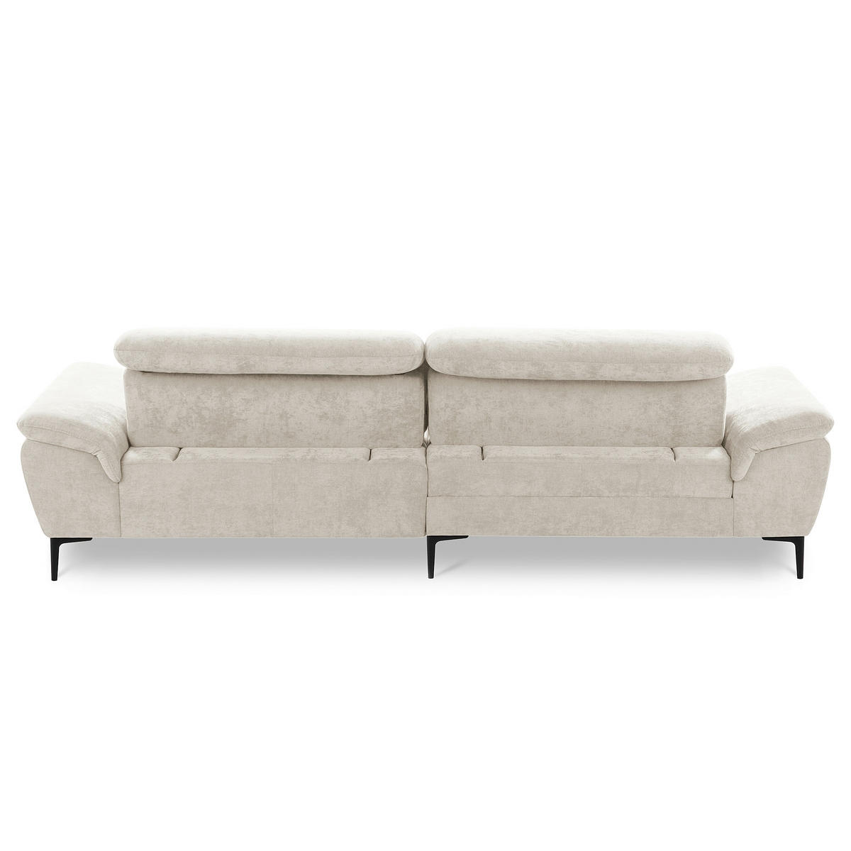 ECKSOFA  Webstoff Creme  - Creme/Schwarz, Design, Textil/Metall (195/268cm) - Livetastic