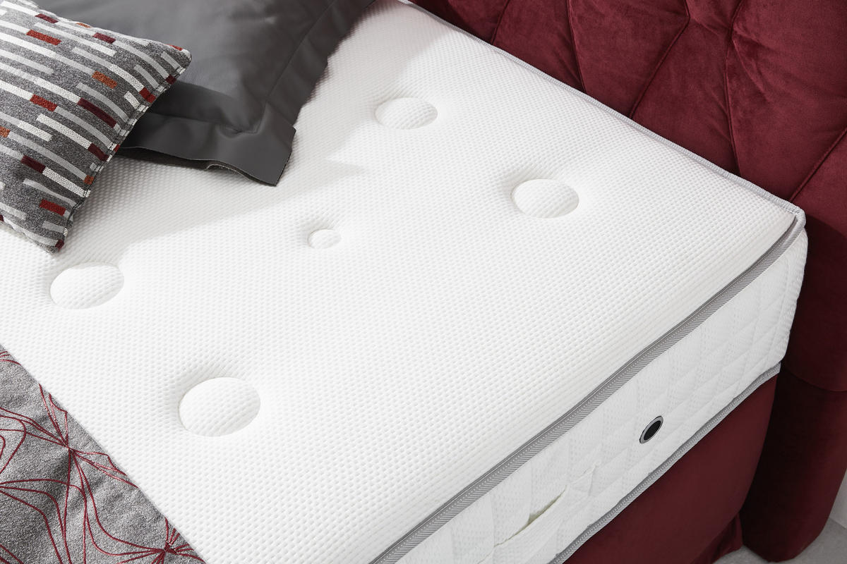 BOXSPRINGBETT 180/200 cm  in Weinrot  - Weinrot, KONVENTIONELL, Textil (180/200cm) - Ambiente