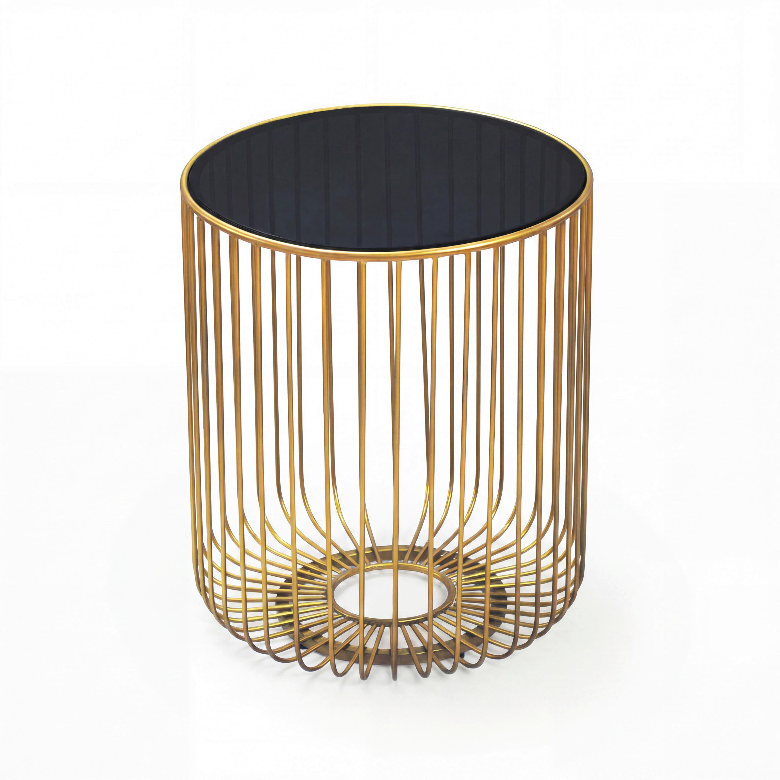 BEISTELLTISCH Metall, Glas 40/40/47 cm  - Goldfarben, Design, Glas/Metall (40/40/47cm) - Livetastic