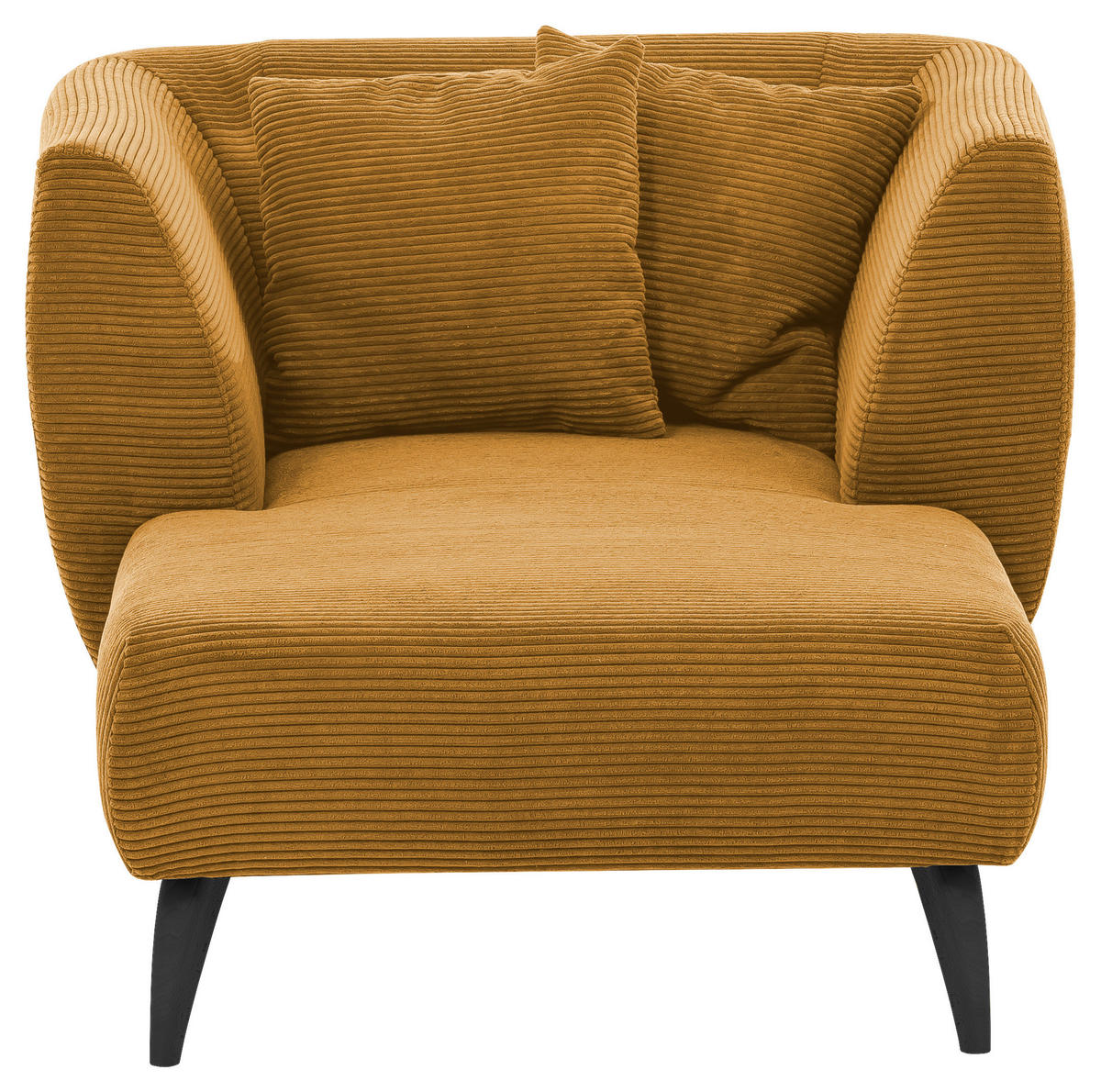 XXL-SESSEL in Cord Goldfarben  - Goldfarben/Schwarz, Modern, Holz/Textil (108/84/155cm) - MID.YOU
