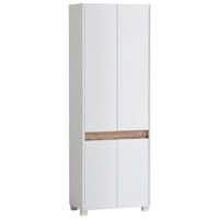 SCHUHSCHRANK  in 56,9/164,5/33 cm  - Silberfarben/Weiß, Design, Holzwerkstoff/Kunststoff (56,9/164,5/33cm) - MID.YOU