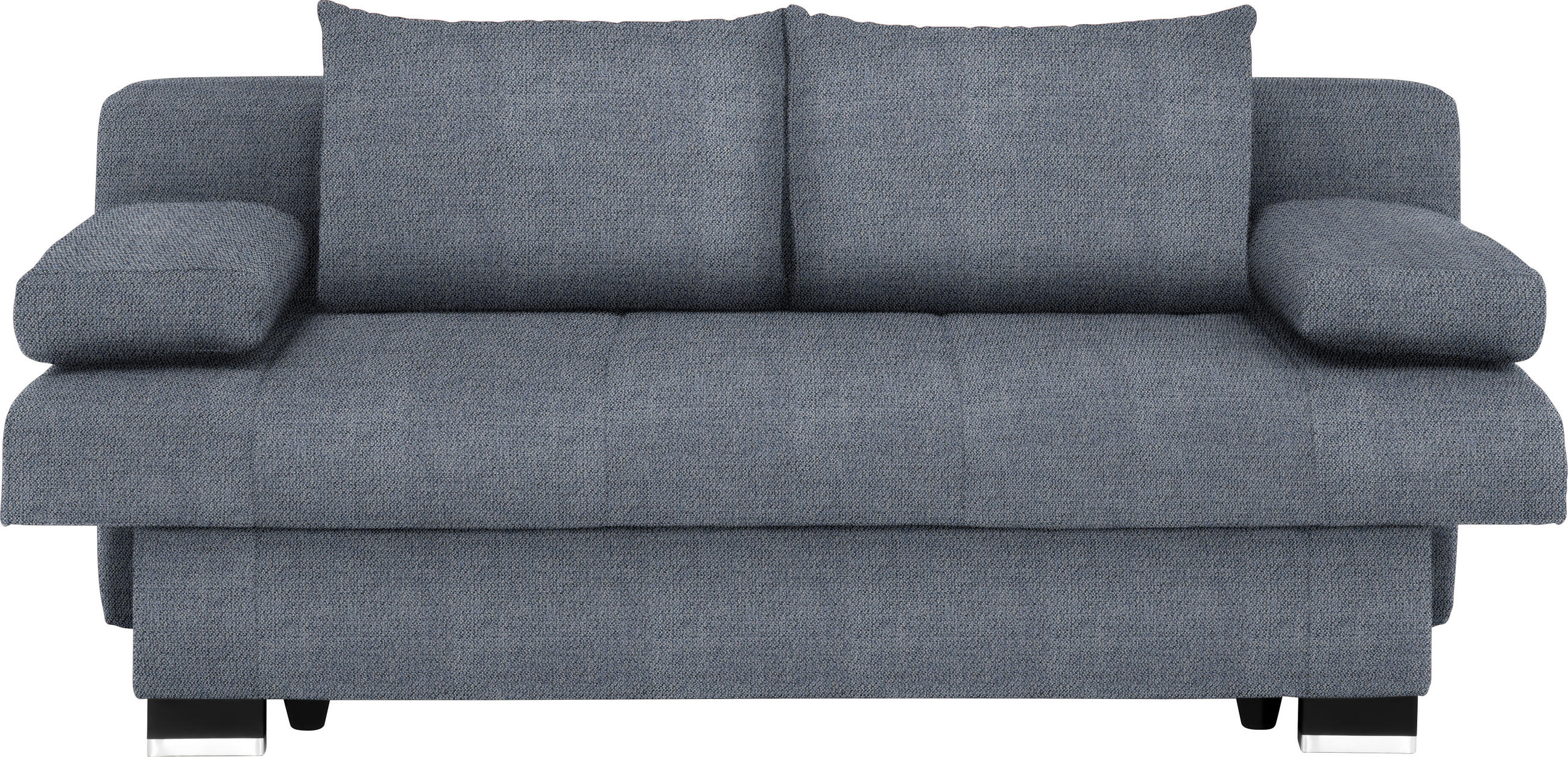 SCHLAFSOFA Blau, Grau  - Wengefarben/Blau, KONVENTIONELL, Holz/Textil (200/80/104cm) - Novel