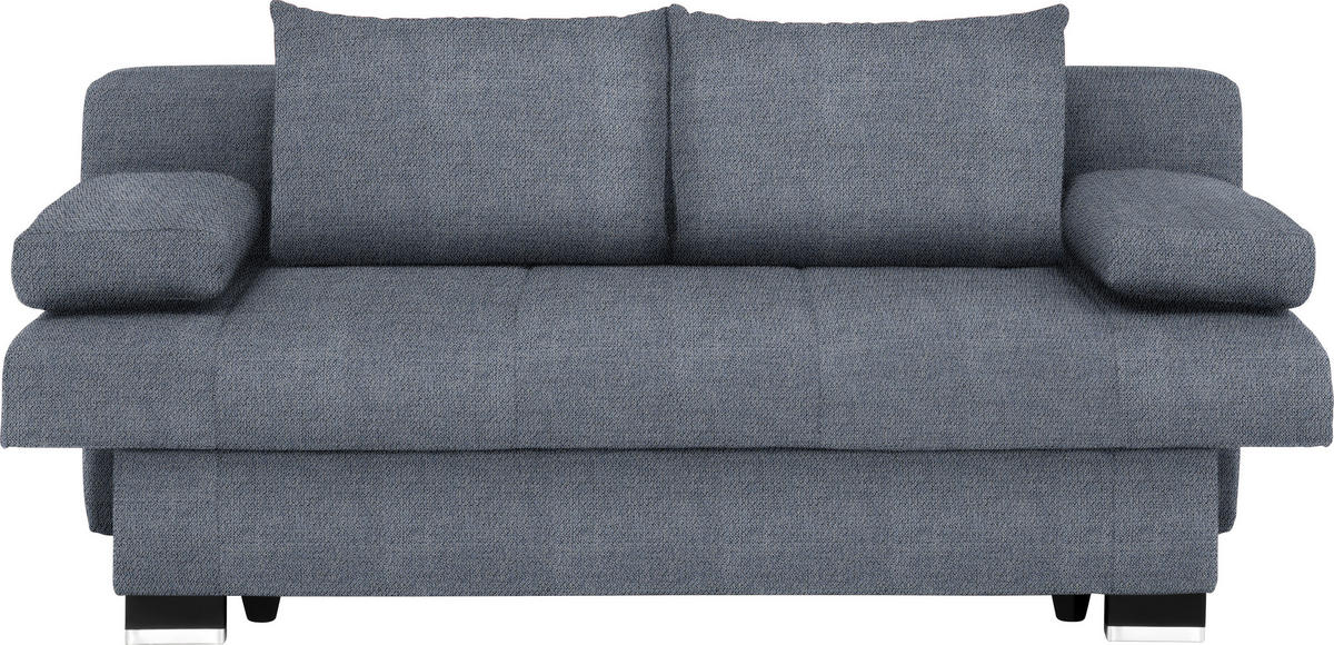 SCHLAFSOFA Blau, Grau  - Wengefarben/Blau, KONVENTIONELL, Holz/Textil (200/80/104cm) - Novel