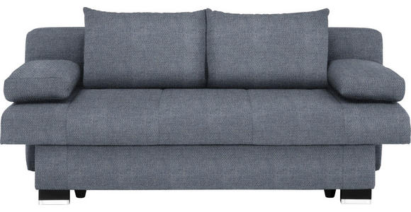 SCHLAFSOFA Blau, Grau  - Wengefarben/Blau, KONVENTIONELL, Holz/Textil (200/80/104cm) - Novel