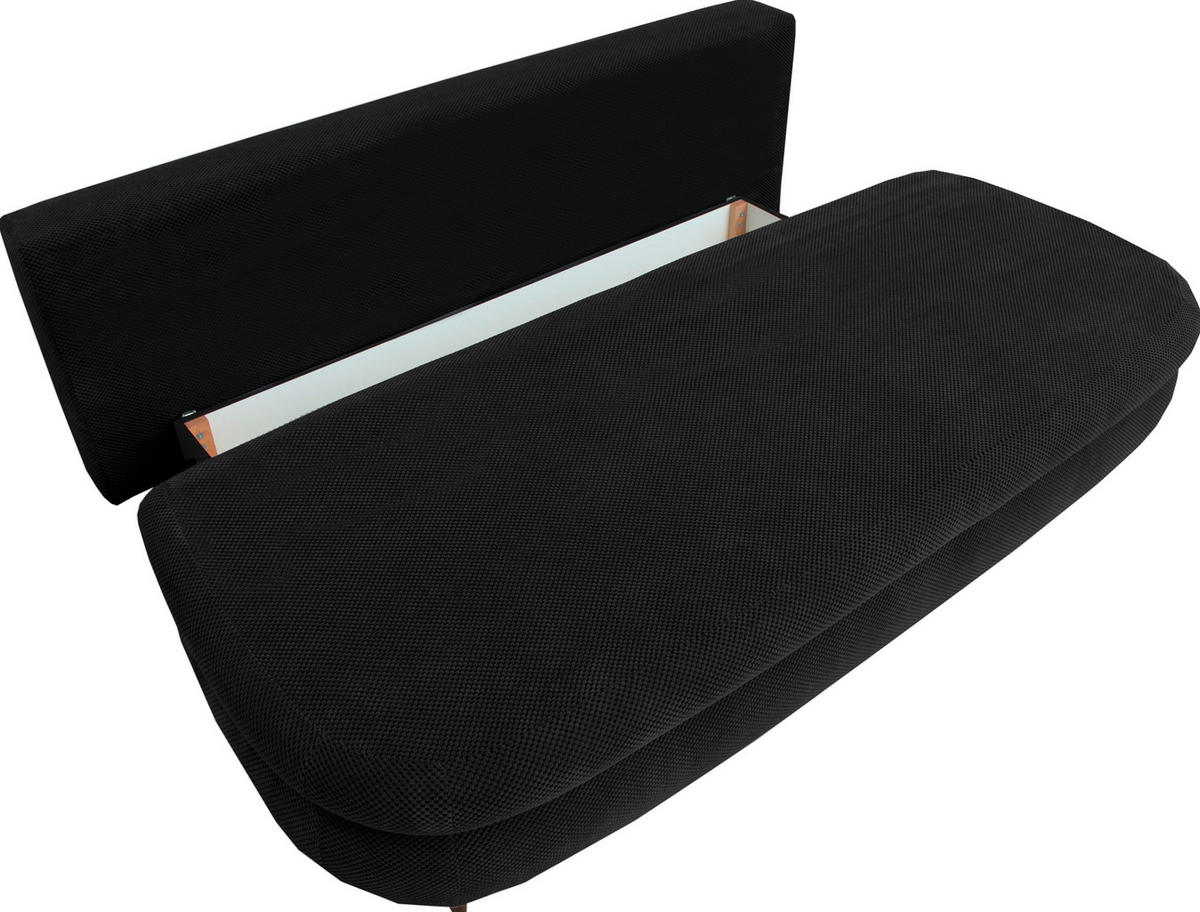 SCHLAFSOFA in Webstoff, Plüsch Schwarz  - Schwarz, Design, Textil (213/89/105cm) - Novel