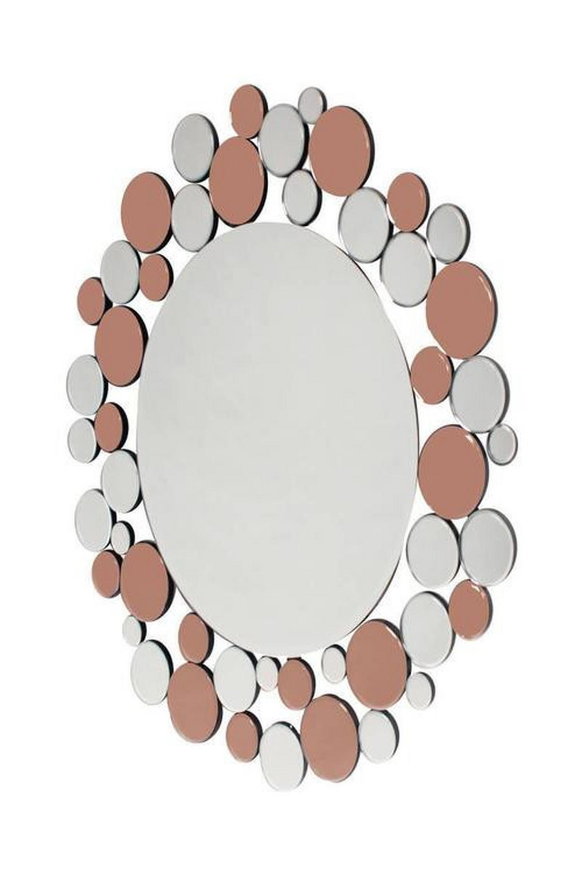VÄGGSPEGEL 80/80/3 cm    - silver/rosa, Basics, metall/glas (80/80/3cm) - Kayoom