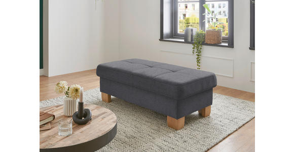 ECKSOFA in Flachgewebe Grau  - Wildeiche/Grau, Natur, Holz/Textil (301/243cm) - Voleo