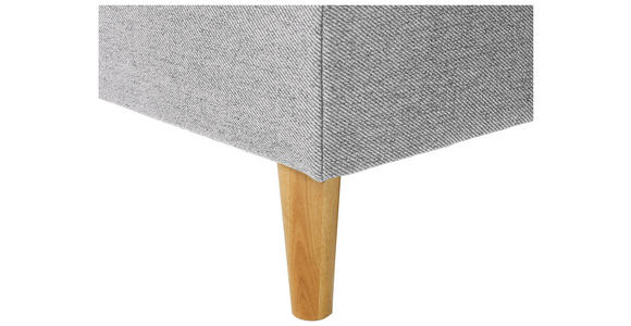 ECKSOFA in Flachgewebe Hellgrau - Eiche Wotan/Hellgrau, KONVENTIONELL, Holz/Textil (255/157cm) - Carryhome