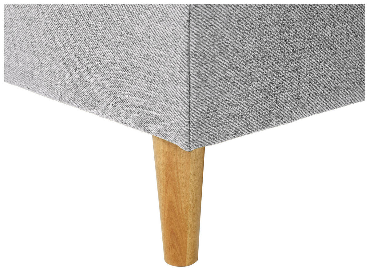 ECKSOFA in Flachgewebe Hellgrau  - Eiche Wotan/Hellgrau, Konventionell, Holz/Textil (255/157cm) - Carryhome