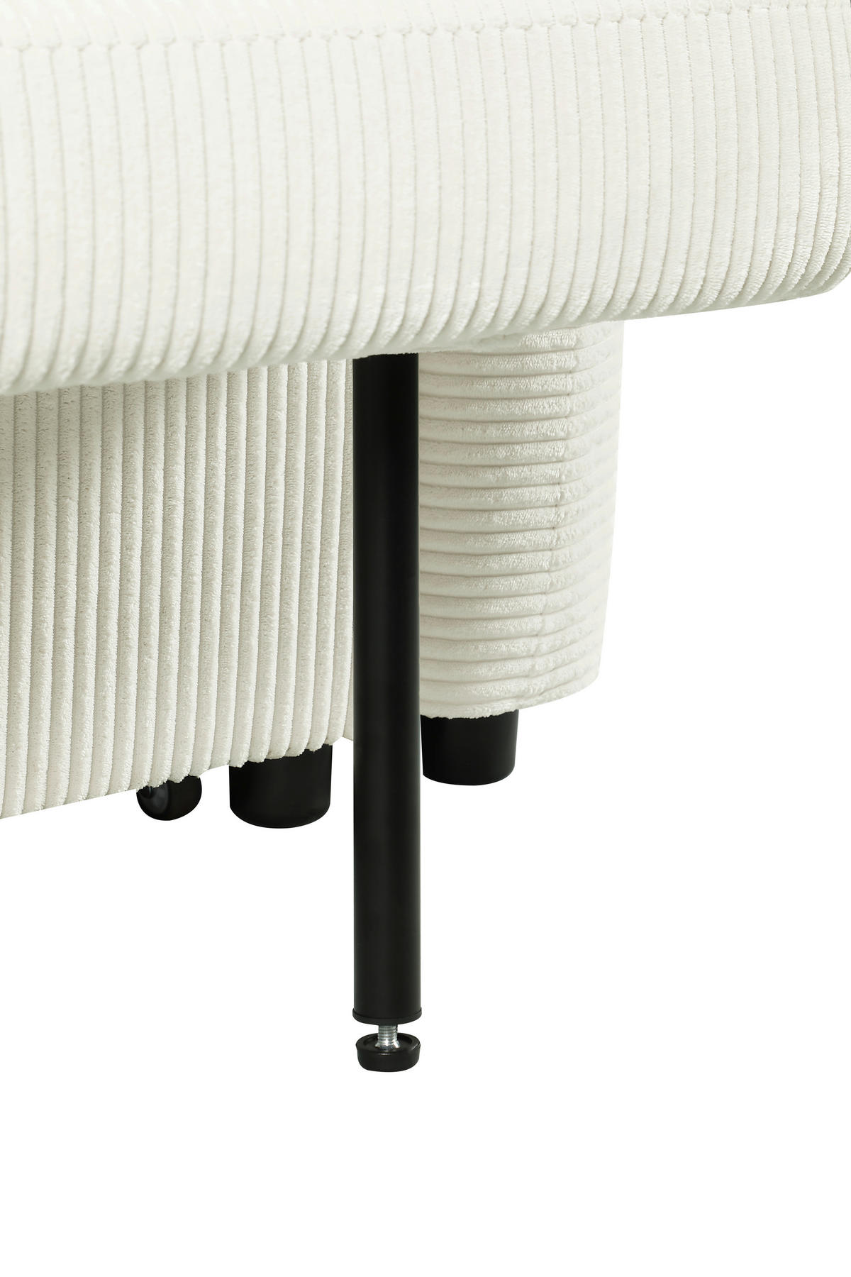 SCHLAFSOFA Cord Creme  - Creme/Schwarz, Design, Kunststoff/Textil (150/86/90cm) - MID.YOU