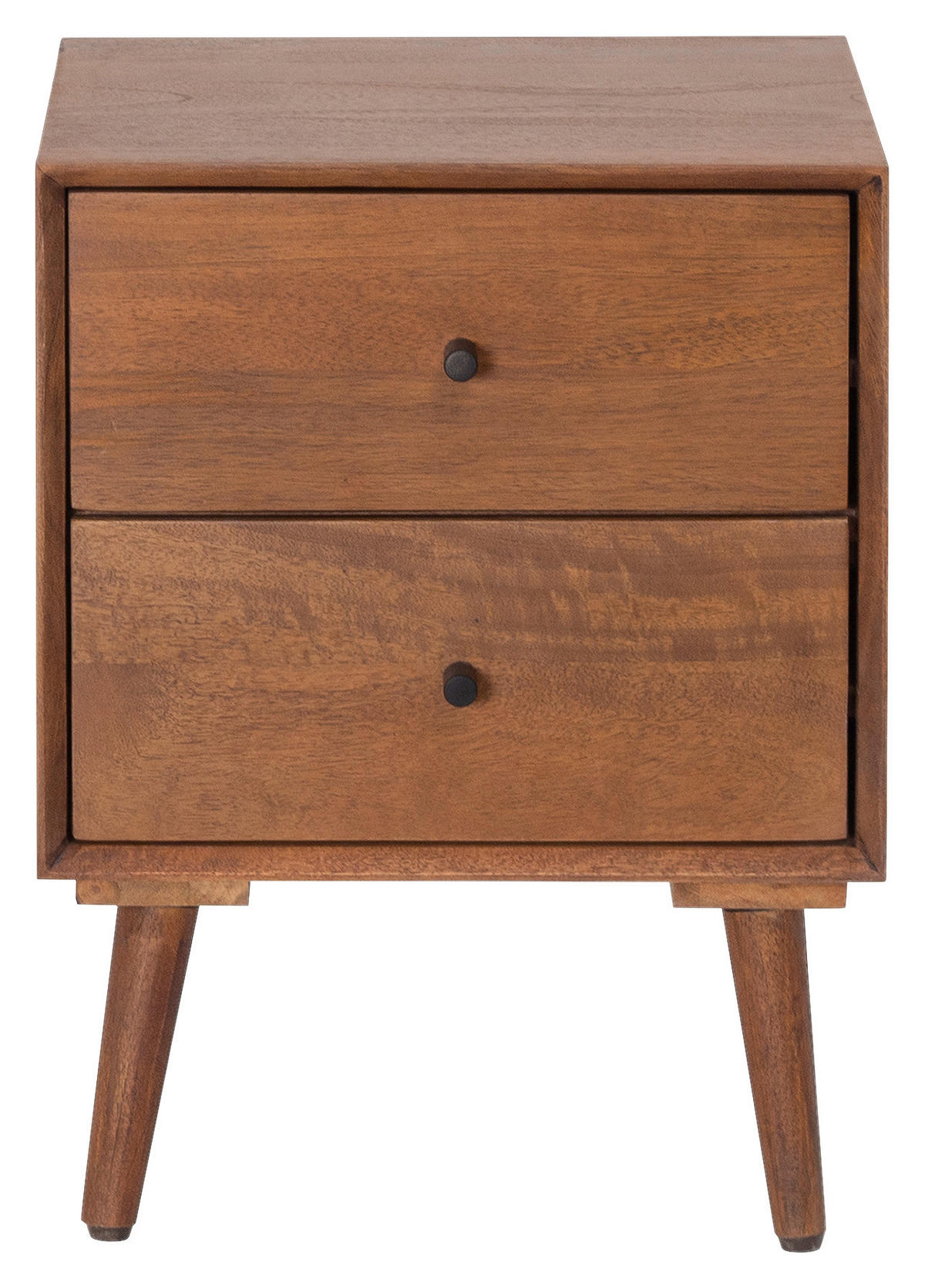 NACHTKÄSTCHEN 40/50/35 cm  in Hartholz Mangoholz Honig  - Schwarz/Honig, MODERN, Holz/Metall (40/50/35cm) - MID.YOU