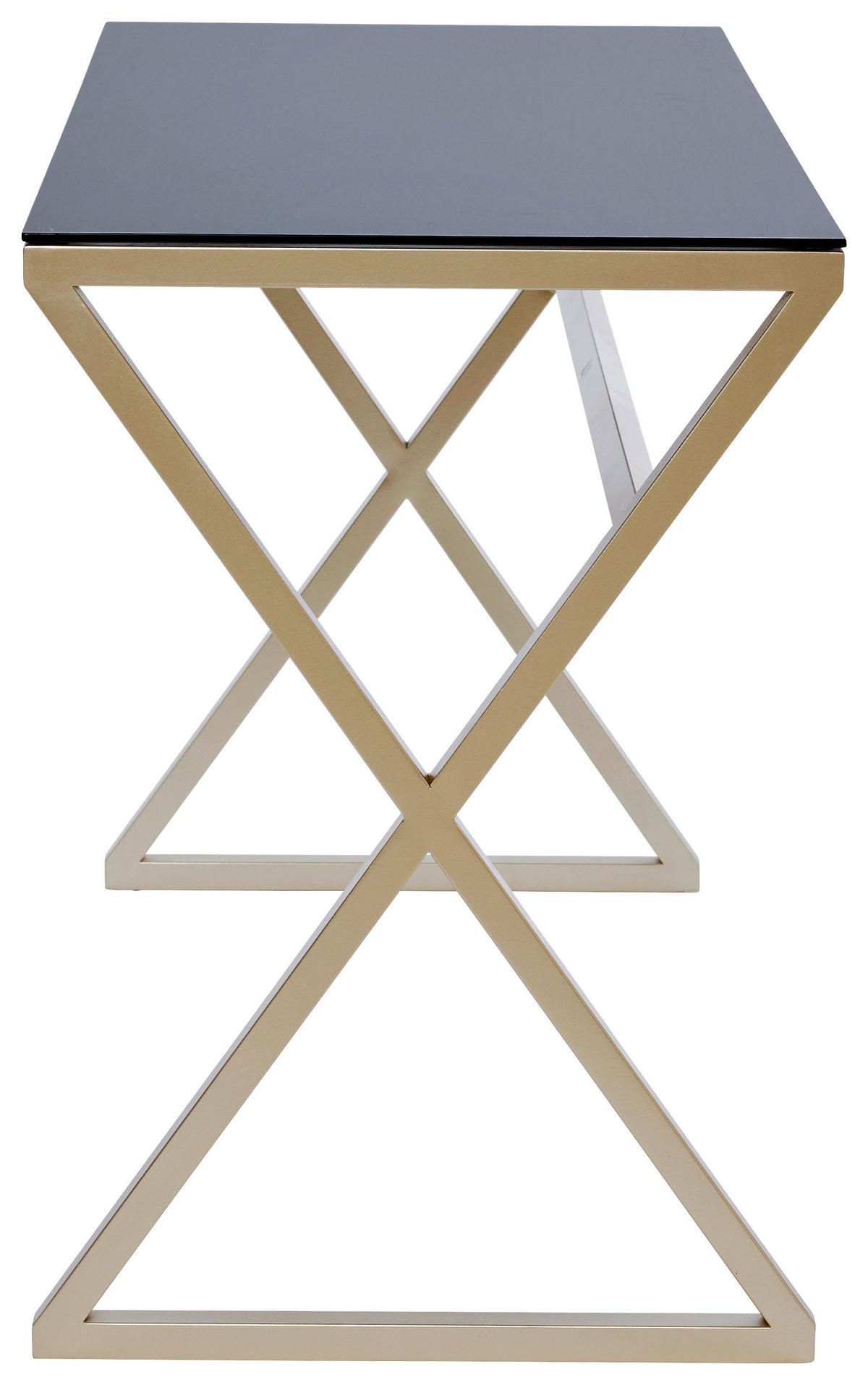 SCHREIBTISCH 110/50/72 cm  in Goldfarben, Schwarz  - Goldfarben/Schwarz, Modern, Glas/Metall (110/50/72cm) - Livetastic