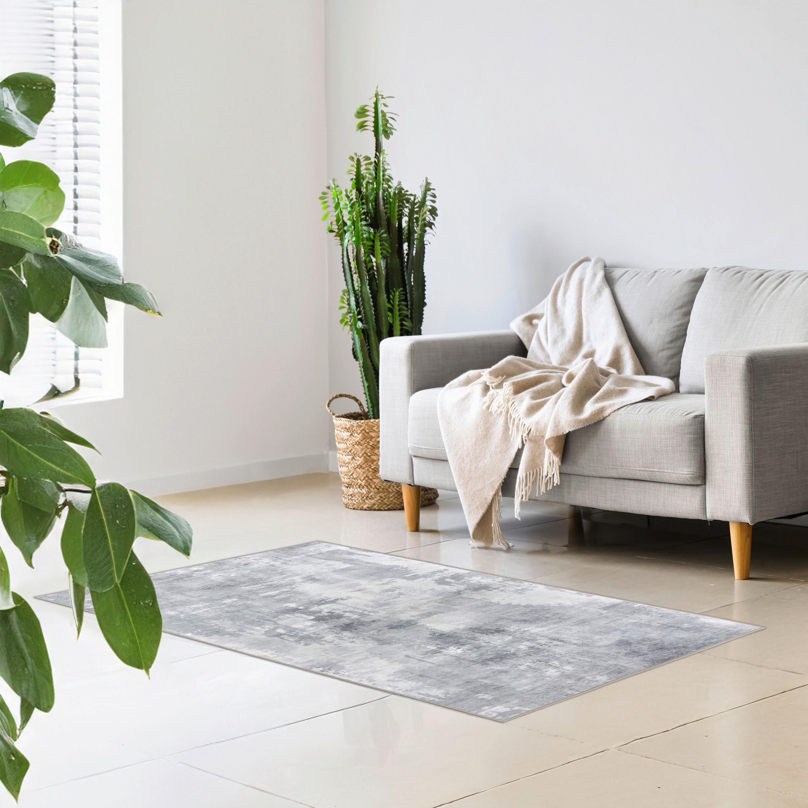 FLACHWEBETEPPICH 80/150 cm LIVING-TREND Grau, Ecru  - Ecru/Grau, Design, Kunststoff/Textil (80/150cm) - Lindorug
