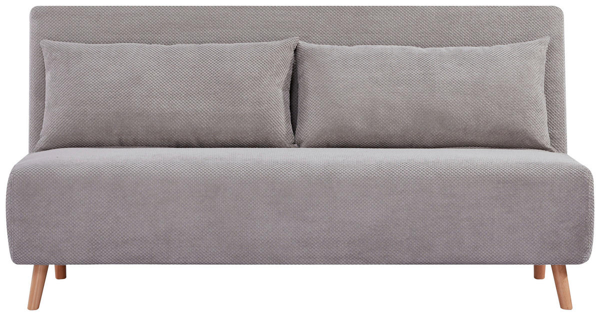 SCHLAFSOFA Cord Grau  - Naturfarben/Grau, MODERN, Holz/Textil (162/82/91cm) - MID.YOU