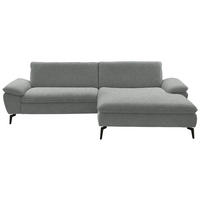 ECKSOFA in Webstoff Grau  - Schwarz/Grau, Design, Textil/Metall (295/197cm) - Valdera