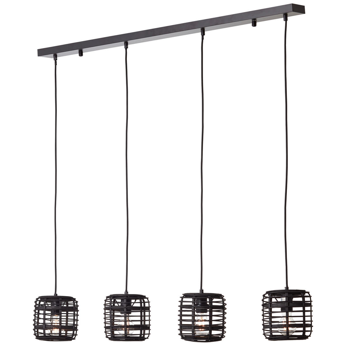 HÄNGELEUCHTE 110/16,5/110 cm  - Schwarz, KONVENTIONELL, Holz/Metall (110/16,5/110cm) - Brilliant