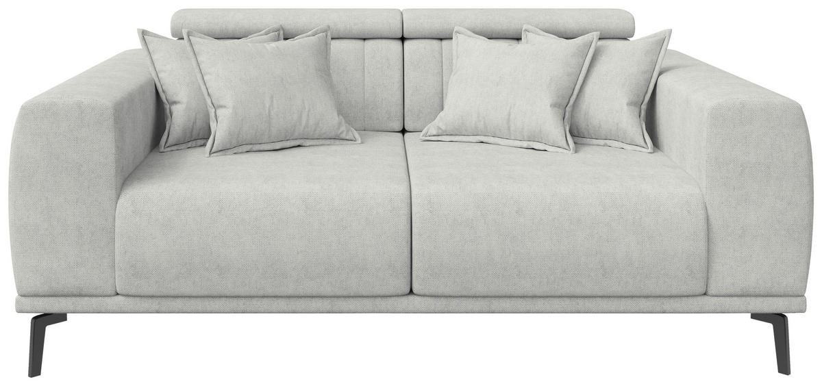 2-SITZER-SOFA Webstoff Naturfarben  - Schwarz/Naturfarben, KONVENTIONELL, Textil/Metall (200/80/110cm) - Carryhome