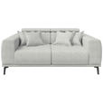 2-SITZER-SOFA Webstoff Naturfarben  - Schwarz/Naturfarben, KONVENTIONELL, Textil/Metall (200/80/110cm) - Carryhome