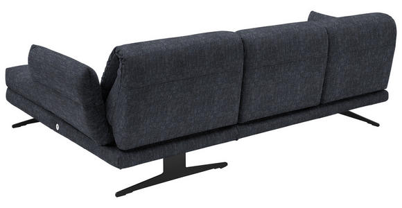 ECKSOFA Grau Flachgewebe  - Schwarz/Grau, Design, Textil/Metall (279-327/176-217cm) - Dieter Knoll