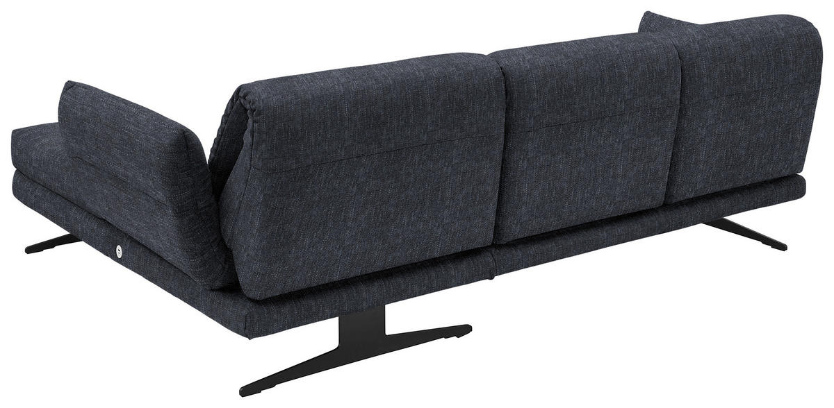 ECKSOFA in Flachgewebe Grau  279-327/176-217 cm  - Schwarz/Grau, Design, Textil/Metall (279-327/176-217cm) - Dieter Knoll