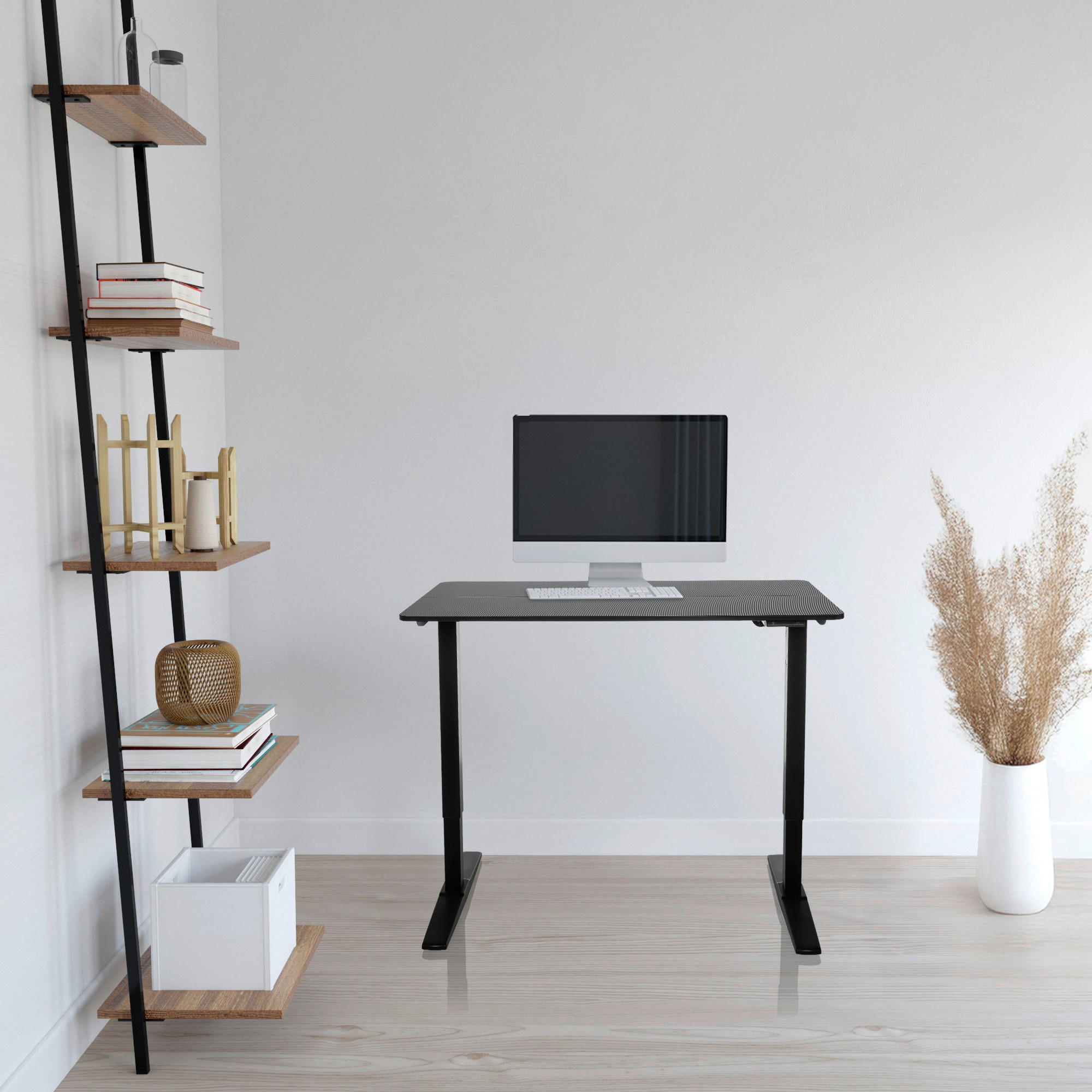 SCHREIBTISCH  in Schwarz  - Schwarz, MODERN, Holzwerkstoff/Metall (120/75 - 120/60cm) - MID.YOU