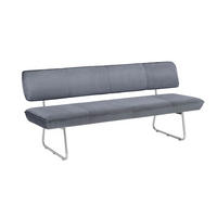 SITZBANK in Metall, Textil Grau, Edelstahlfarben  - Edelstahlfarben/Grau, Design, Textil/Metall (200/87/67cm) - Venjakob