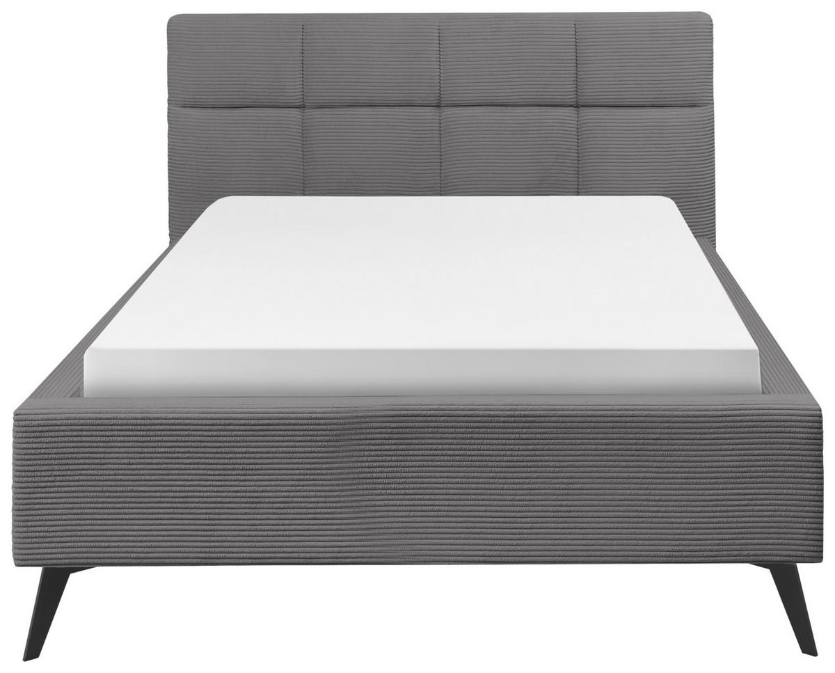 POLSTERBETT 140/200 cm,  in Grau,  - Schwarz/Grau, KONVENTIONELL, Textil/Metall (140/200cm) - SetOne by Musterring