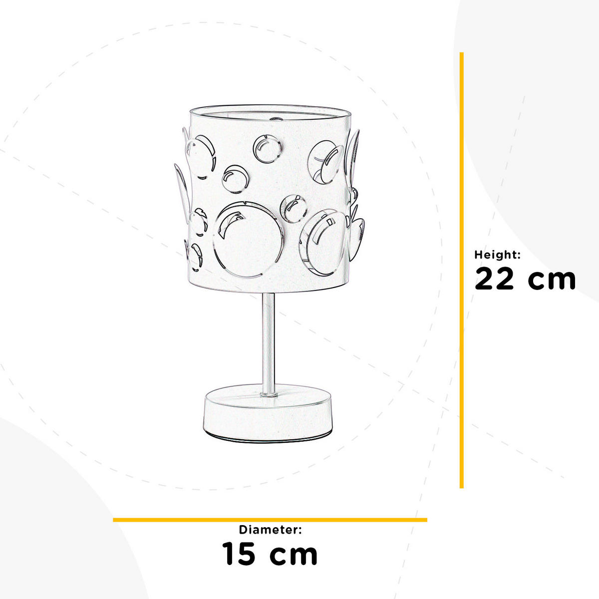 KINDERTISCHLEUCHTE 15/22 cm   - Weiß, Design, Metall (15/22cm)