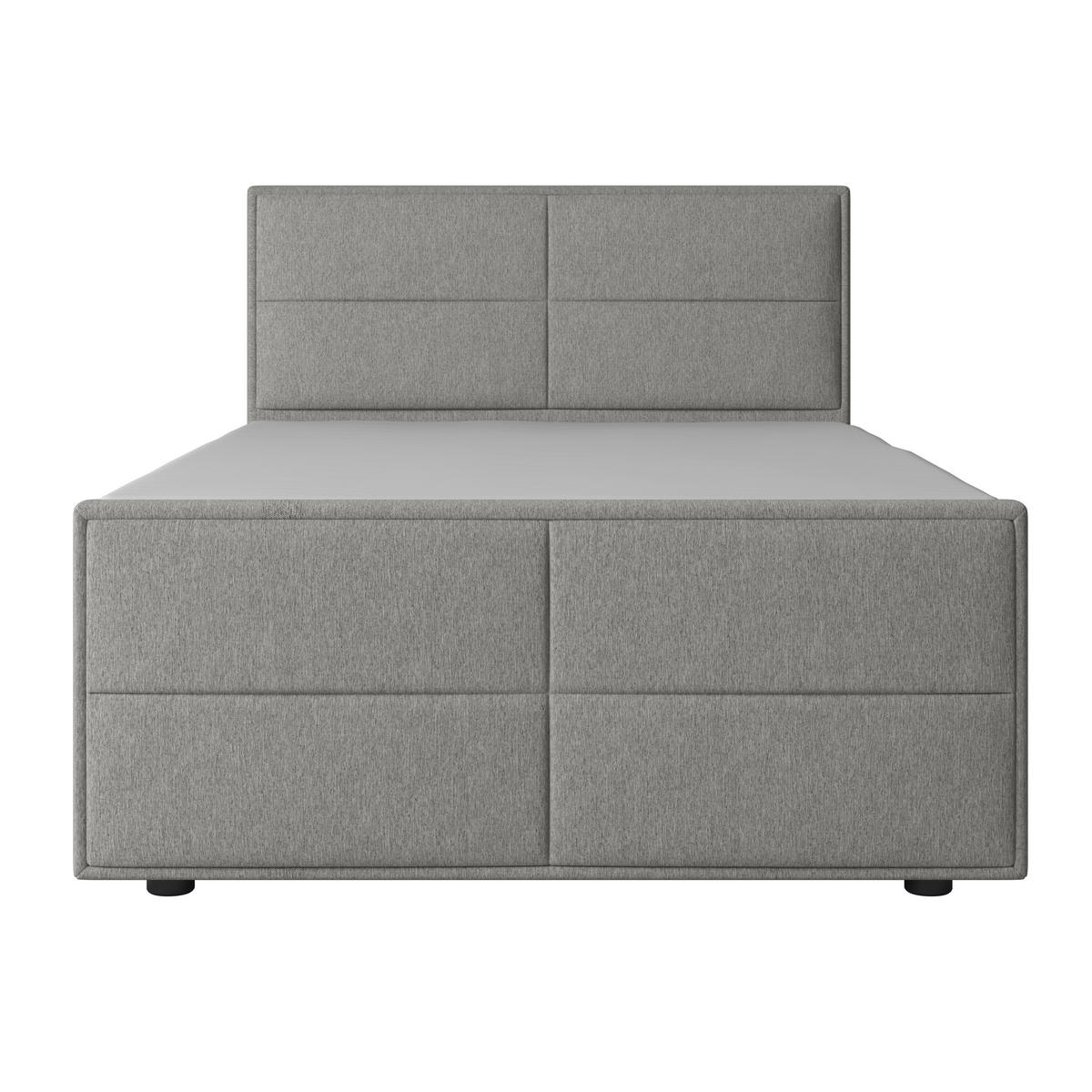 BOXSPRINGBETT 140/200 cm  in Silberfarben  - couleur argentée, Modern, textile/métal (140/200cm) - MID.YOU