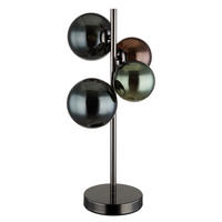 LED-TISCHLEUCHTE RIHA 23,7/19,3/48 cm   - Petrol/Schwarz, Design, Glas/Kunststoff (23,7/19,3/48cm) - Globo