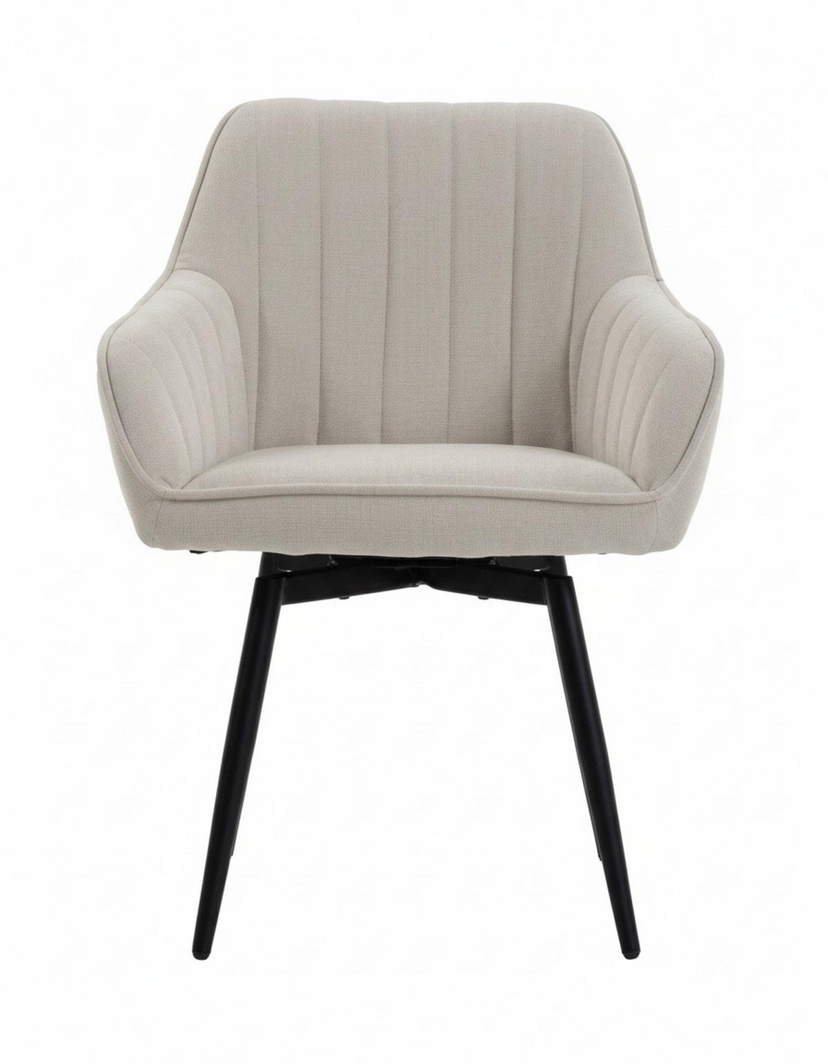 ARMLEHNSTUHL  in Eisen  - Creme/Schwarz, MODERN, Textil/Metall (63/83/63cm) - Livetastic