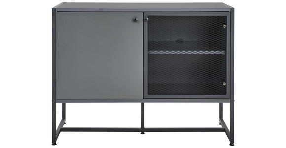 SIDEBOARD 100/75/41 cm in Anthrazit, Schwarz - Anthrazit/Schwarz, MODERN, Holzwerkstoff/Metall (100/75/41cm) - Novel