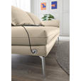 RÉCAMIERE in Echtleder Creme  - Chromfarben/Creme, Design, Leder/Metall (209/85-109/95-16cm) - Dieter Knoll