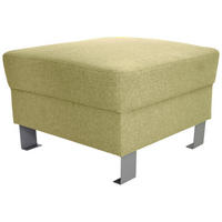 HOCKER in Textil Grün  - Silberfarben/Grün, Design, Textil/Metall (62/41/62cm) - Xora
