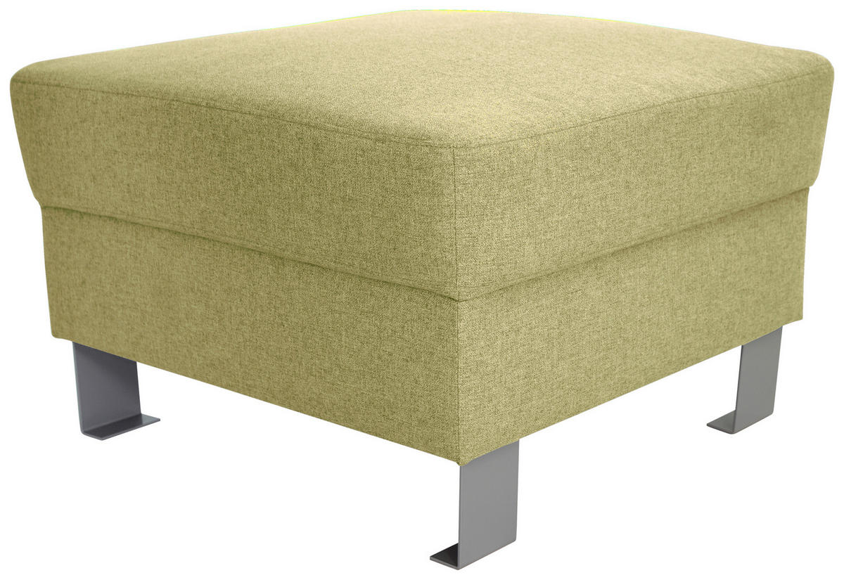 HOCKER in Textil Grün  - Silberfarben/Grün, Design, Textil/Metall (62/41/62cm) - Xora