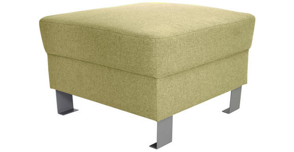 HOCKER Webstoff Grün  - Silberfarben/Grün, Design, Textil/Metall (62/41/62cm) - Xora