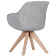 ARMLEHNSTUHL drehbar  Stoffauswahl, Typenauswahl, Sitzfläche 360° drehbar Cord  - Eichefarben/Hellgrau, Design, Holz/Textil (60/83/65cm) - Landscape