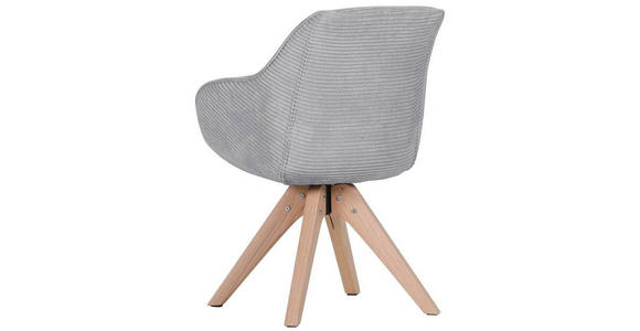 ARMLEHNSTUHL drehbar  Stoffauswahl, Typenauswahl, Sitzfläche 360° drehbar Cord  - Eichefarben/Hellgrau, Design, Holz/Textil (60/83/65cm) - Landscape